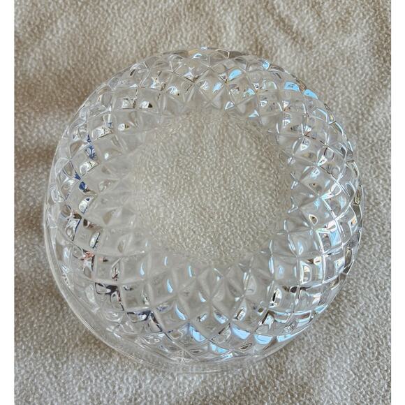 Large Crystal Scalloped Edge BOWL Serving Dish Candy Decor - Picture 2 of 6